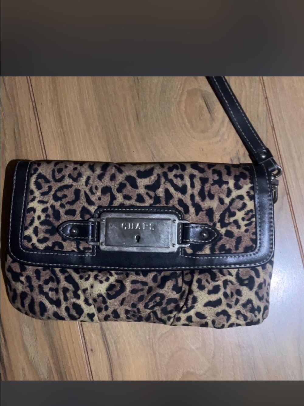 CHAPS Leopard-Print MINI Bag in Brown and Black